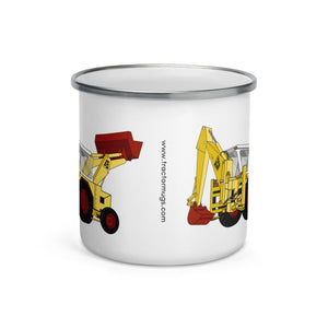 The Tractor Mugs Store JCB 3C II Backhoe | Enamel Mug Quality Farmers Merch