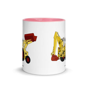 The Tractor Mugs Store JCB 3C II Backhoe | Mug with Color Inside Quality Farmers Merch