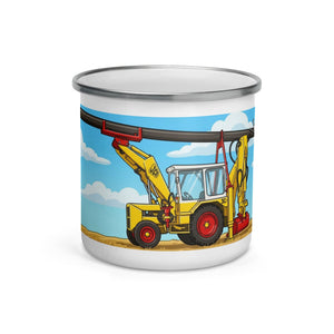The Tractor Mugs Store JCB 3C 'Poleman' | Enamel Mug Quality Farmers Merch