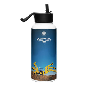 The Tractor Mugs Store JCB 3CX Sitemaster Advert (1988) | Stainless steel water bottle with a straw lid Quality Farmers Merch