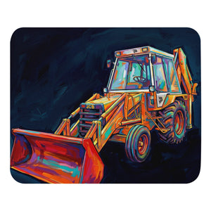 The Tractor Mugs Store JCB 3CX White Cabin | Splash Art Mouse pad Quality Farmers Merch