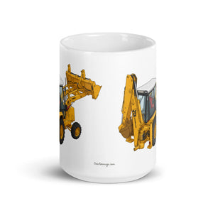 The Tractor Mugs Store JCB Grey Cab | White glossy mug Quality Farmers Merch
