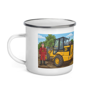 The Tractor Mugs Store JCB TM 200 Man | Enamel Mug Quality Farmers Merch