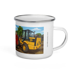 The Tractor Mugs Store JCB TM 200 Man | Enamel Mug Quality Farmers Merch