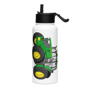 The Tractor Mugs Store John Deere 6120 M | Stainless steel water bottle with a straw lid Quality Farmers Merch