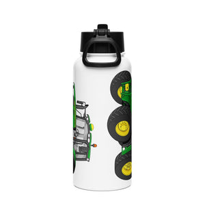 The Tractor Mugs Store John Deere 6155 M | Stainless steel water bottle with a straw lid Quality Farmers Merch
