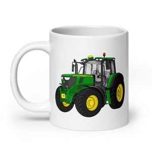 The Tractor Mugs Store John Deere 6155 M | White glossy mug Quality Farmers Merch