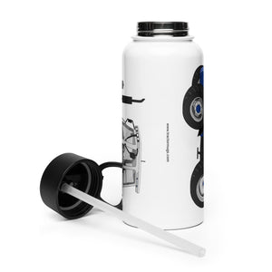 The Tractor Mugs Store Jubilee Edition Silver Tractor | Stainless Steel Water Bottle Quality Farmers Merch