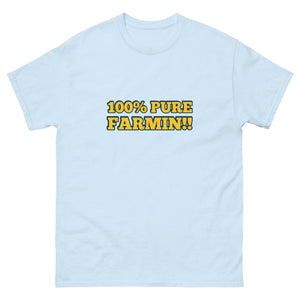 The Tractor Mugs Store Light Blue / S 100% PURE FARMIN!! | Unisex classic tee Quality Farmers Merch
