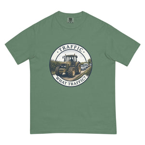 The Tractor Mugs Store Light Green / S John Deere 7810 TRAFFIC WHAT TRAFFIC? Engraving | Unisex Premium T-shirt Quality Farmers Merch