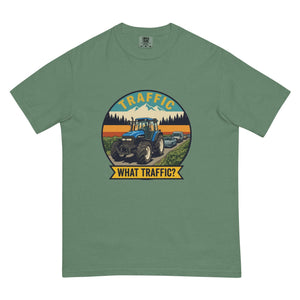 The Tractor Mugs Store Light Green / S New Holland TM 135 TRAFFIC WHAT TRAFFIC? Outdoor | Unisex Premium T-shirt Quality Farmers Merch