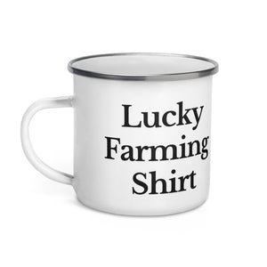 The Tractor Mugs Store LUCKY FARMING SHIRT | Enamel Mug Quality Farmers Merch