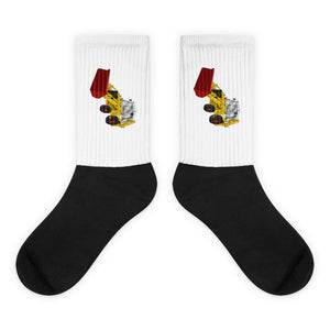 The Tractor Mugs Store M JCB 3CX White Cabin 2WD | Farmer Socks Quality Farmers Merch