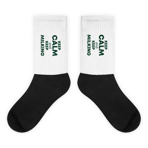 The Tractor Mugs Store M KEEP CALM and KEEP MILKING | Farmer Socks Quality Farmers Merch