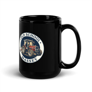 The Tractor Mugs Store Massey Ferguson 3075 OLD SCHOOL MASSEY Engraving | Black Mug Quality Farmers Merch