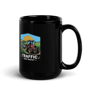 The Tractor Mugs Store Massey Ferguson 3075 TRAFFIC WHAT TRAFFIC? Bright | Black Mug Quality Farmers Merch