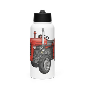 The Tractor Mugs Store Massey Ferguson 35X | Stainless steel water bottle with a straw lid Quality Farmers Merch