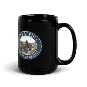 The Tractor Mugs Store Massey Ferguson 35X TRAFFIC WHAT TRAFFIC? Engraving | Black Mug Quality Farmers Merch