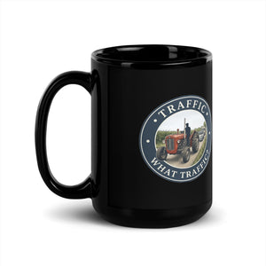 The Tractor Mugs Store Massey Ferguson 35X TRAFFIC WHAT TRAFFIC? Engraving | Black Mug Quality Farmers Merch
