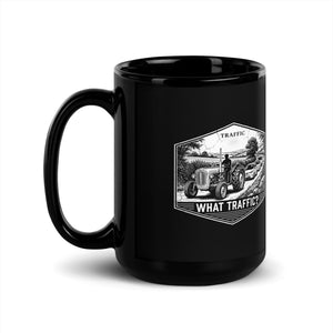 The Tractor Mugs Store Massey Ferguson 35X TRAFFIC WHAT TRAFFIC? Moose | Black Mug Quality Farmers Merch