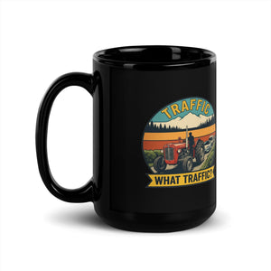 The Tractor Mugs Store Massey Ferguson 35X TRAFFIC WHAT TRAFFIC? Outdoor | Black Mug Quality Farmers Merch