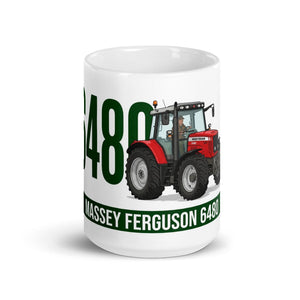 The Tractor Mugs Store Massey Ferguson 6480 | White Glossy Mug Quality Farmers Merch