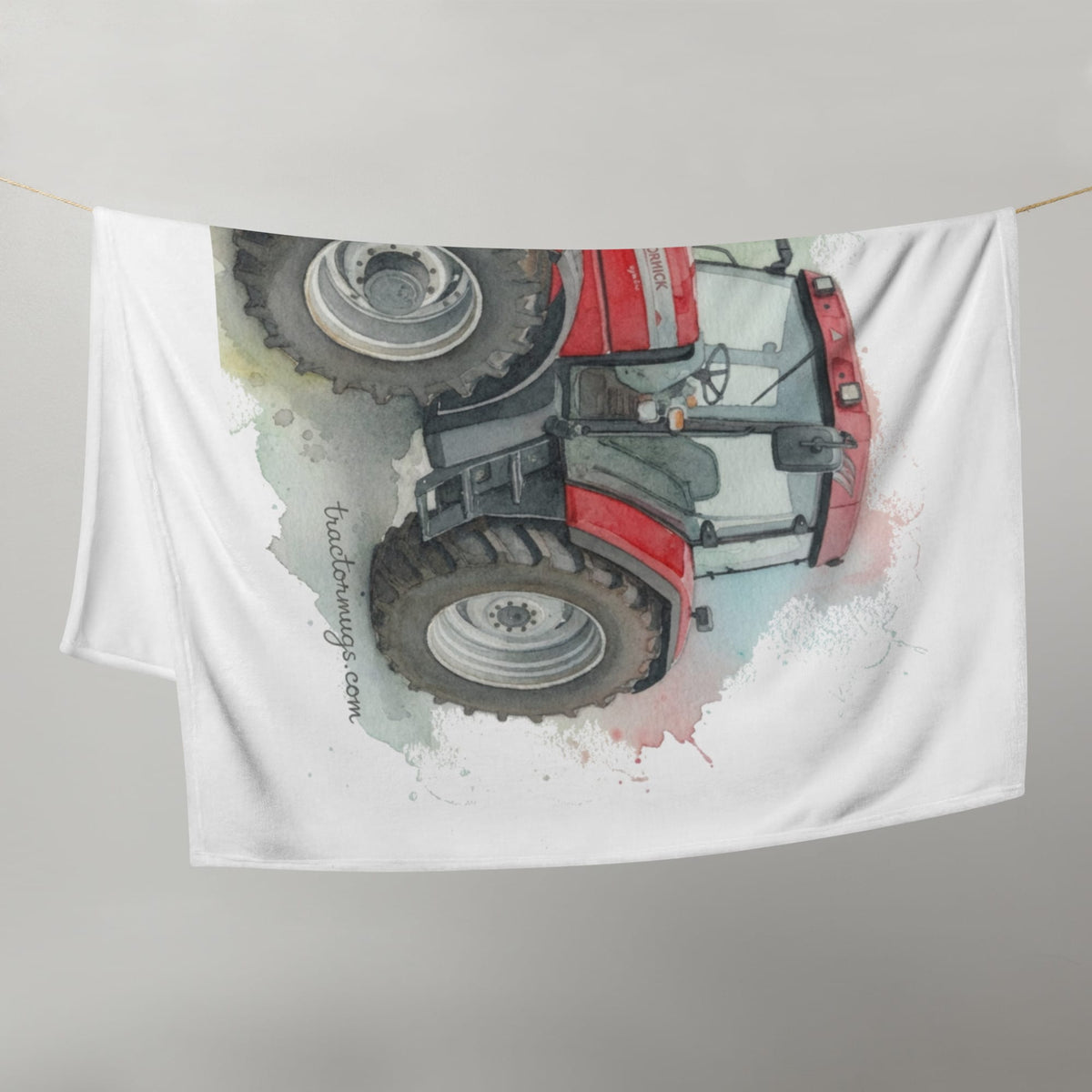 The Tractor Mugs Store McCormick MTX 150 Signature Edition Watercolor | Throw Blanket Quality Farmers Merch