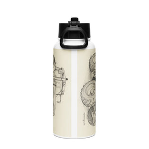 The Tractor Mugs Store McCormick MTX 200 Pencil Sketch | Stainless steel water bottle with a straw lid Quality Farmers Merch