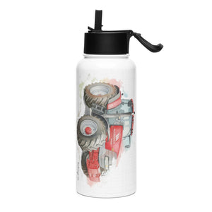 The Tractor Mugs Store McCormick MTX 200 Watercolor | Stainless steel water bottle with a straw lid Quality Farmers Merch