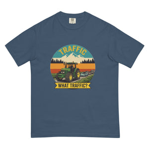 The Tractor Mugs Store Midnight / S John Deere 7810 TRAFFIC WHAT TRAFFIC? Outdoor | Unisex Premium T-shirt Quality Farmers Merch