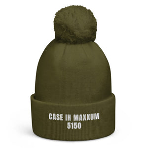 The Tractor Mugs Store Moss Green Case IH Maxxum 5150 | Pom-Pom Beanie Quality Farmers Merch