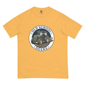 The Tractor Mugs Store Mustard / S John Deere 3350 OLD SCHOOL DEERE Engraving | Unisex Premium T-shirt Quality Farmers Merch