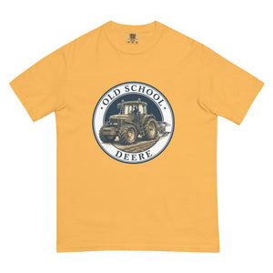 The Tractor Mugs Store Mustard / S John Deere 7810 OLD SCHOOL DEERE Engraving | Unisex Premium T-shirt Quality Farmers Merch