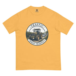 The Tractor Mugs Store Mustard / S John Deere 7810 TRAFFIC WHAT TRAFFIC? Engraving | Unisex Premium T-shirt Quality Farmers Merch