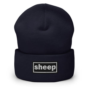 The Tractor Mugs Store Navy OASIS Style 'Sheep' | Cuffed Beanie Quality Farmers Merch