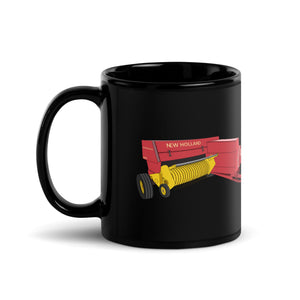 The Tractor Mugs Store New Holland 274 Square Baler | Black Glossy Mug Quality Farmers Merch