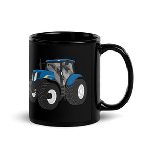 The Tractor Mugs Store New Holland 7040 | Black Glossy Mug Quality Farmers Merch