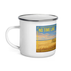The Tractor Mugs Store New Holland 8070 NO TIME LIKE HARVEST TIME! | Enamel Mug Quality Farmers Merch