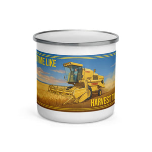 The Tractor Mugs Store New Holland 8070 NO TIME LIKE HARVEST TIME! | Enamel Mug Quality Farmers Merch
