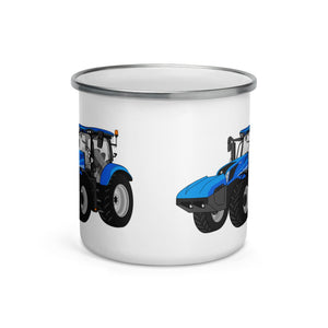 The Tractor Mugs Store New Holland T6 180 Methane | Enamel Mug Quality Farmers Merch