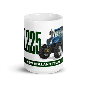 The Tractor Mugs Store New Holland T7.225 | White Glossy Mug Quality Farmers Merch