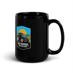 The Tractor Mugs Store New Holland TM 135 OLD SCHOOL NEW HOLLAND Bright | Black Mug Quality Farmers Merch