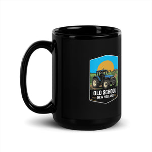 The Tractor Mugs Store New Holland TM 135 OLD SCHOOL NEW HOLLAND Bright | Black Mug Quality Farmers Merch