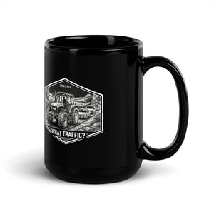 The Tractor Mugs Store New Holland TM 135 TRAFFIC WHAT TRAFFIC? Moose | Black Mug Quality Farmers Merch