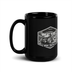 The Tractor Mugs Store New Holland TM 135 TRAFFIC WHAT TRAFFIC? Moose | Black Mug Quality Farmers Merch