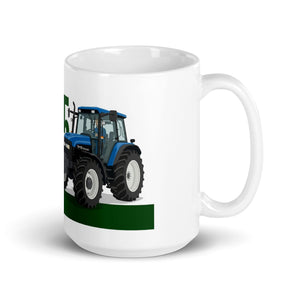 The Tractor Mugs Store New Holland TM 135 | White Glossy Mug Quality Farmers Merch