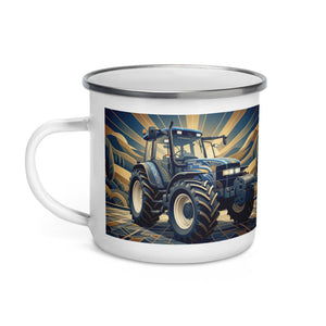The Tractor Mugs Store New Holland TM 155  | Art Deco Enamel Mug Quality Farmers Merch