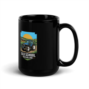 The Tractor Mugs Store New Holland TM 155 OLD SCHOOL NEW HOLLAND Bright | Black Mug Quality Farmers Merch