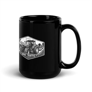 The Tractor Mugs Store New Holland TM 155 TRAFFIC WHAT TRAFFIC? Moose | Black Mug Quality Farmers Merch