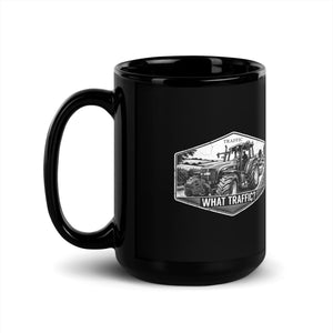 The Tractor Mugs Store New Holland TM 155 TRAFFIC WHAT TRAFFIC? Moose | Black Mug Quality Farmers Merch